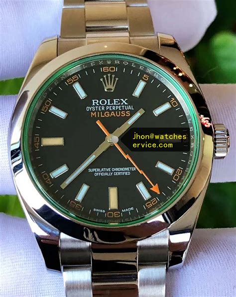 rolex milgauss green replica waterproof|rolex milgauss price used.